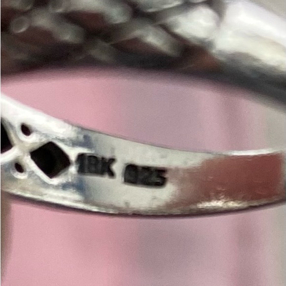 Effy Sterling Silver, 18K Gold and Smoky Topaz Ring Size 7 1/4 - Picture 6 of 6